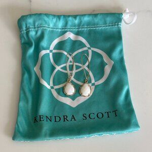 Kendra Scott Dee Drop Earrings White Gold Bridal